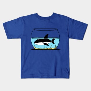 A shark in a fishbowl Kids T-Shirt